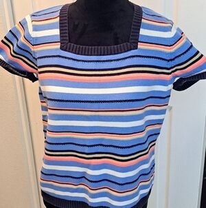 Meg Allen Striped Multi Colored Sweater  Size L